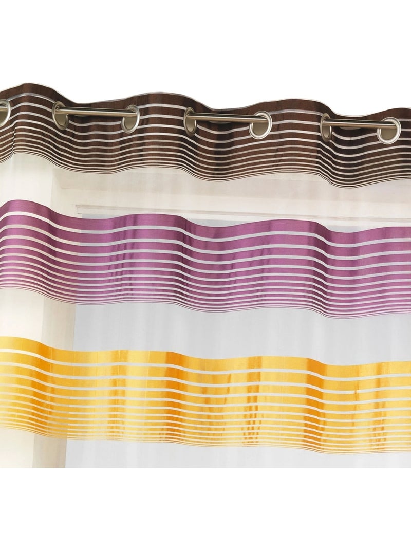 Cortina de organza con finas rayas horizontales de colores Malva chiaro - Kiabi