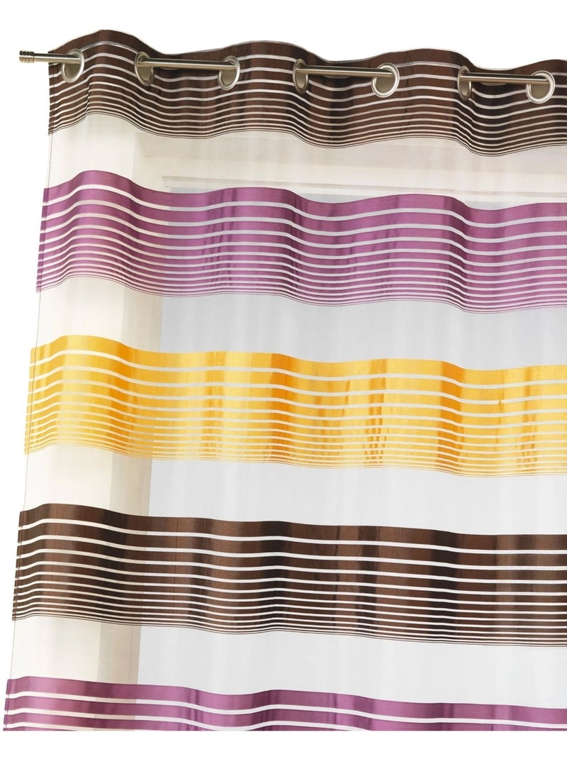 Cortina de organza con finas rayas horizontales de colores Malva chiaro - Kiabi