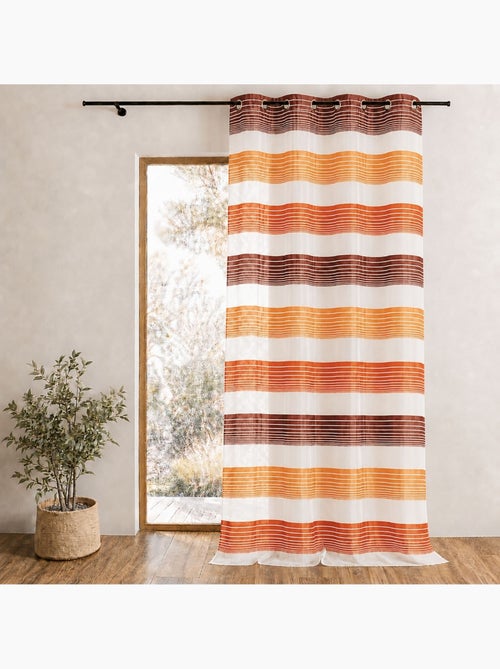 Cortina de organza con finas rayas horizontales de colores - Kiabi Cortina de organza con finas rayas horizontales de colores - Kiabi