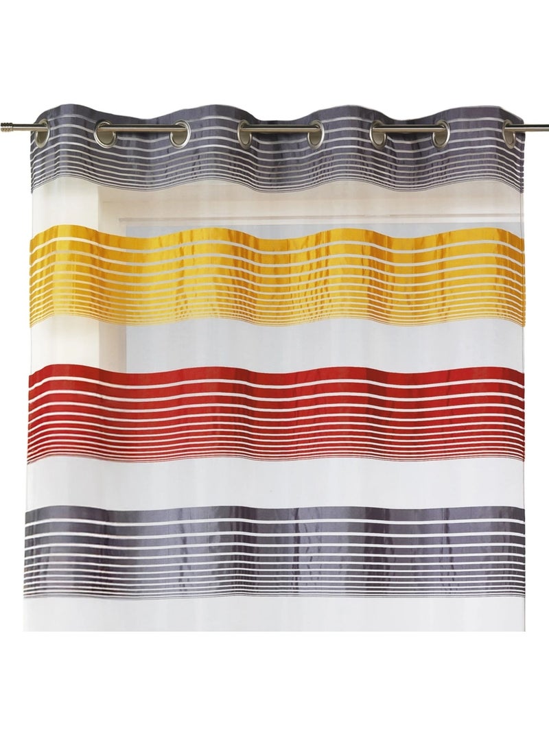 Cortina de organza con finas rayas horizontales de colores Rojo - Kiabi