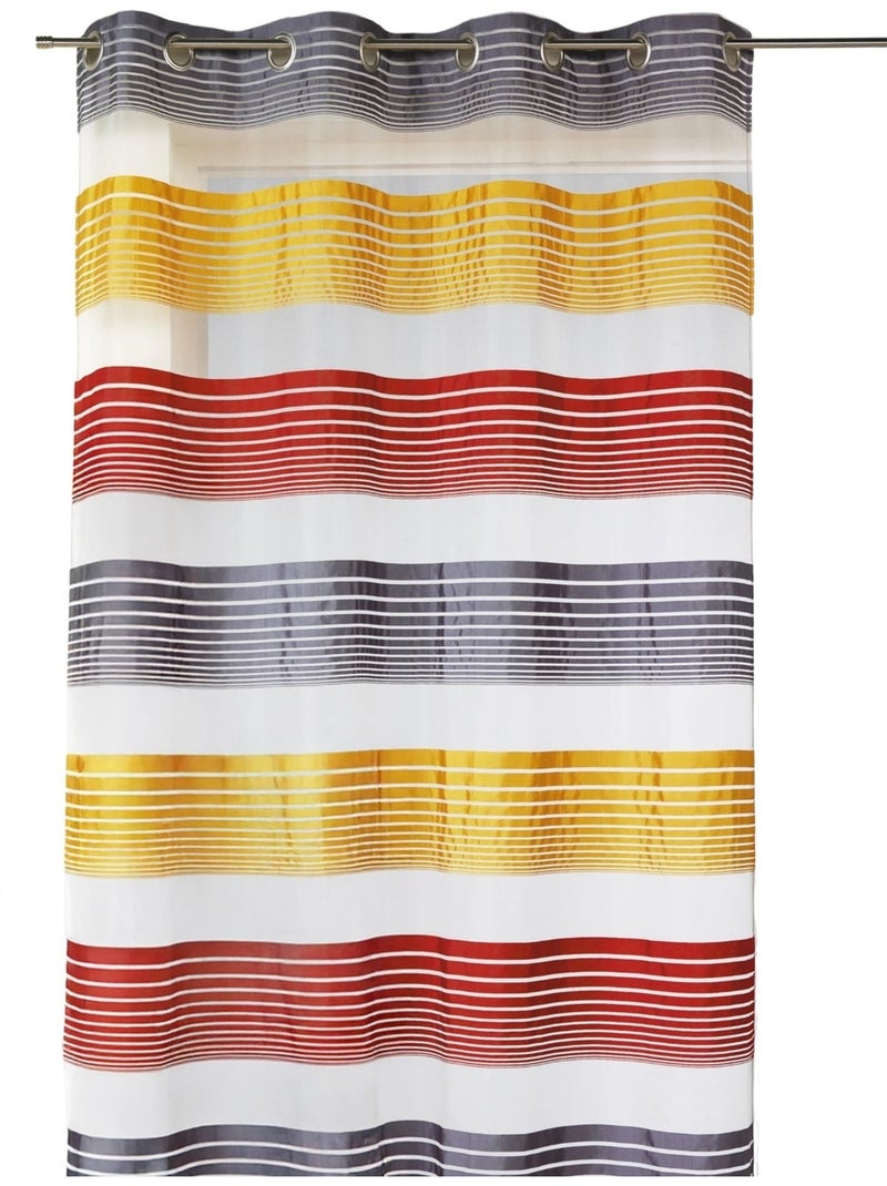 Cortina de organza con finas rayas horizontales de colores Rojo - Kiabi