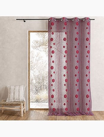 Cortina de organza con hilos cortados y motivos redondos