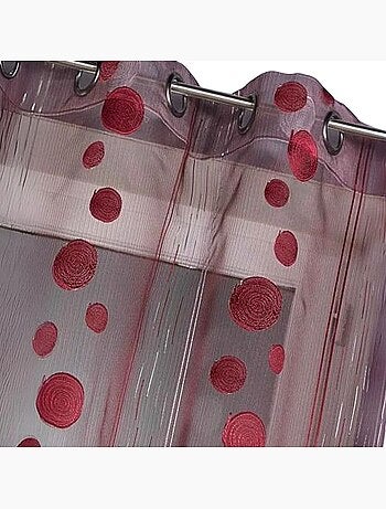 Cortina de organza con hilos cortados y motivos redondos