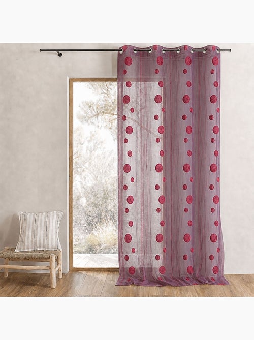 Cortina de organza con hilos cortados y motivos redondos - Kiabi Cortina de organza con hilos cortados y motivos redondos - Kiabi
