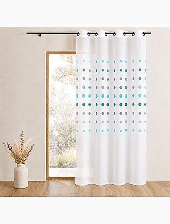 Cortina de organza con lunares geométricos