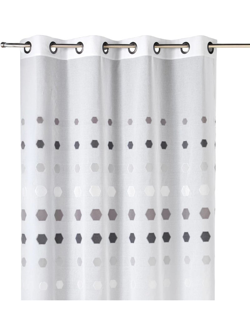 Cortina de organza con lunares geométricos Gris claro - Kiabi