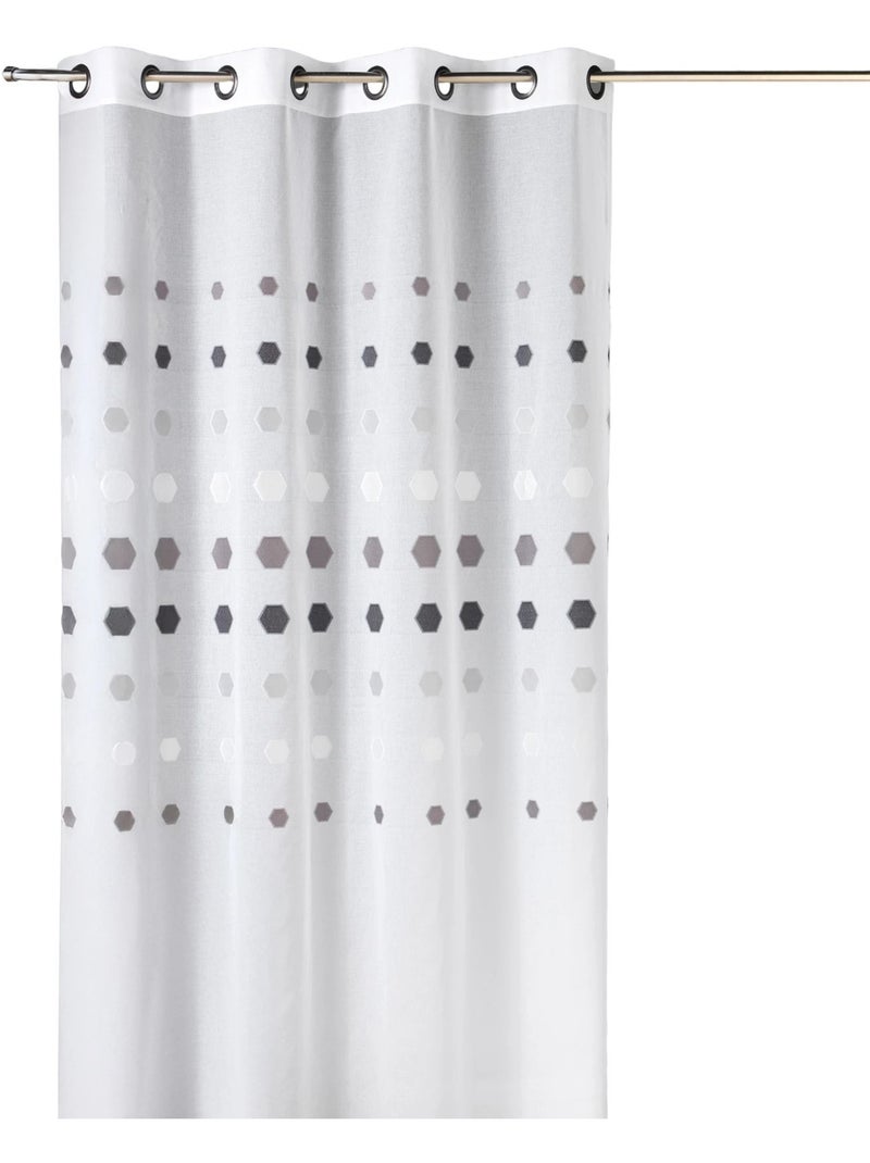 Cortina de organza con lunares geométricos Gris claro - Kiabi
