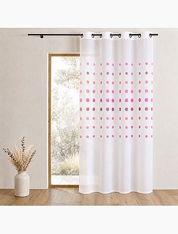 Cortina de organza con lunares geométricos