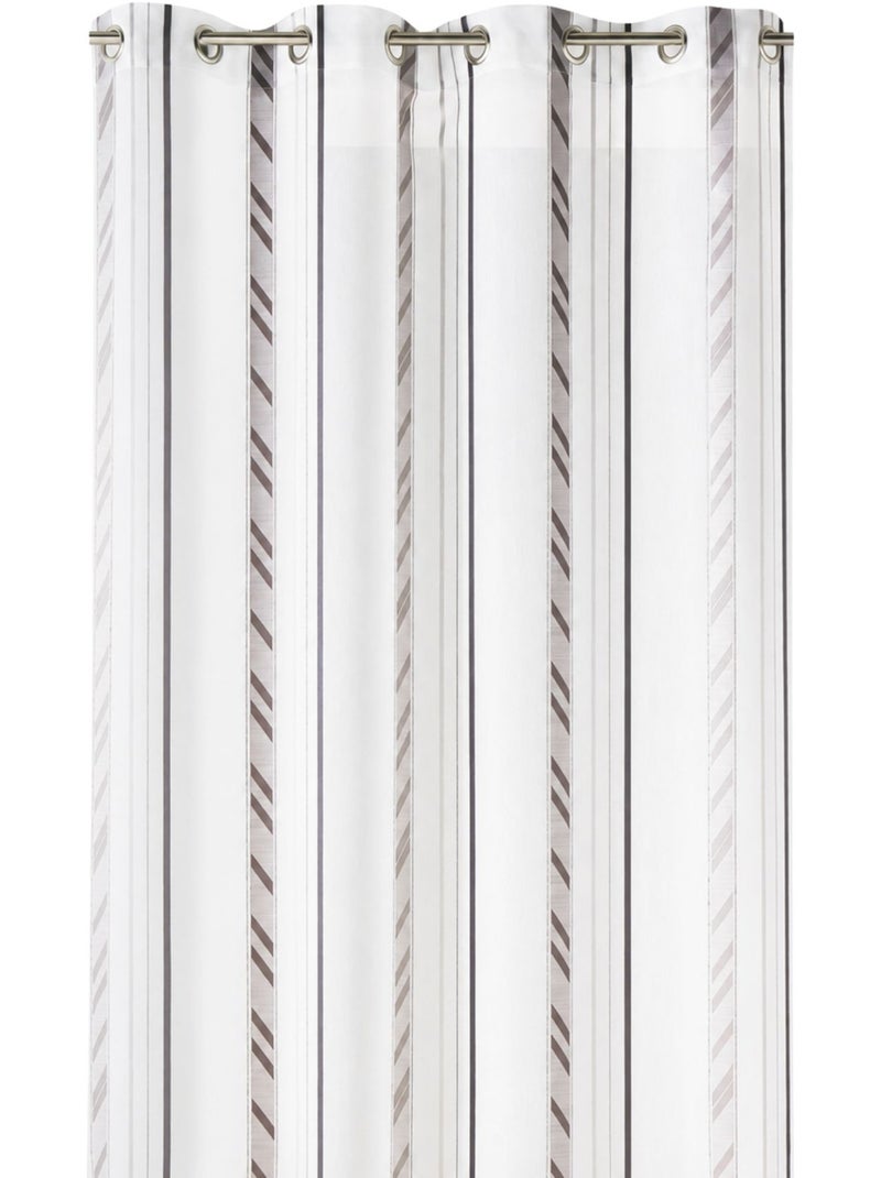 Cortina de organza con rayas verticales Gris claro - Kiabi