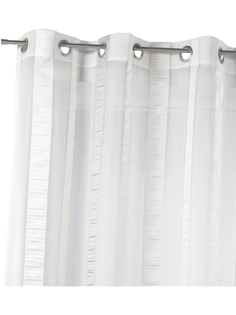 Cortina de organza con rayas verticales Gris claro - Kiabi