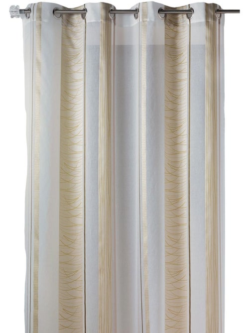 Cortina de organza con rayas verticales y estampado - Kiabi Cortina de organza con rayas verticales y estampado - Kiabi