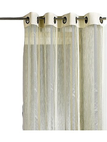 Cortina de organza con rayas verticales y ribete