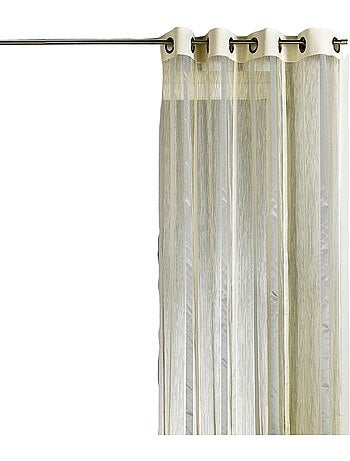 Cortina de organza con rayas verticales y ribete