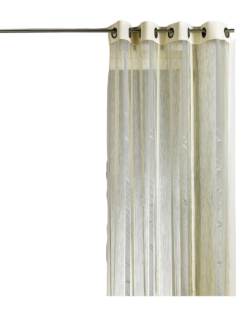 Cortina de organza con rayas verticales y ribete Gris claro - Kiabi