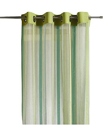 Cortina de organza con rayas verticales y ribete