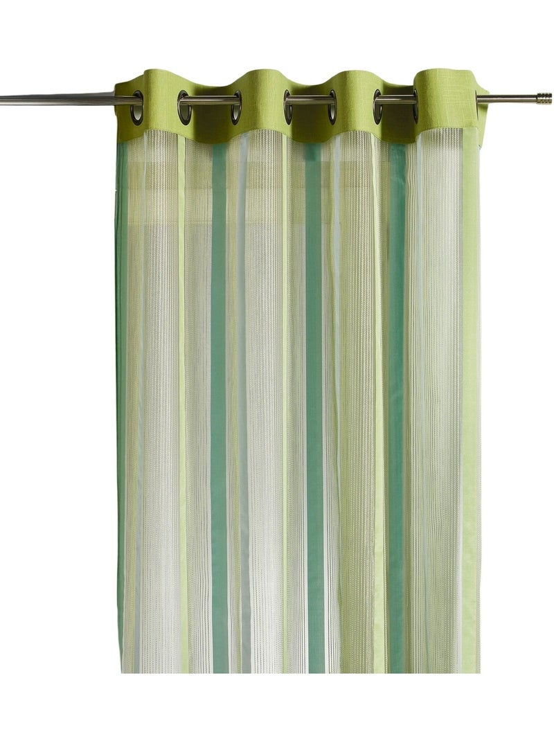 Cortina de organza con rayas verticales y ribete Verde claro - Kiabi