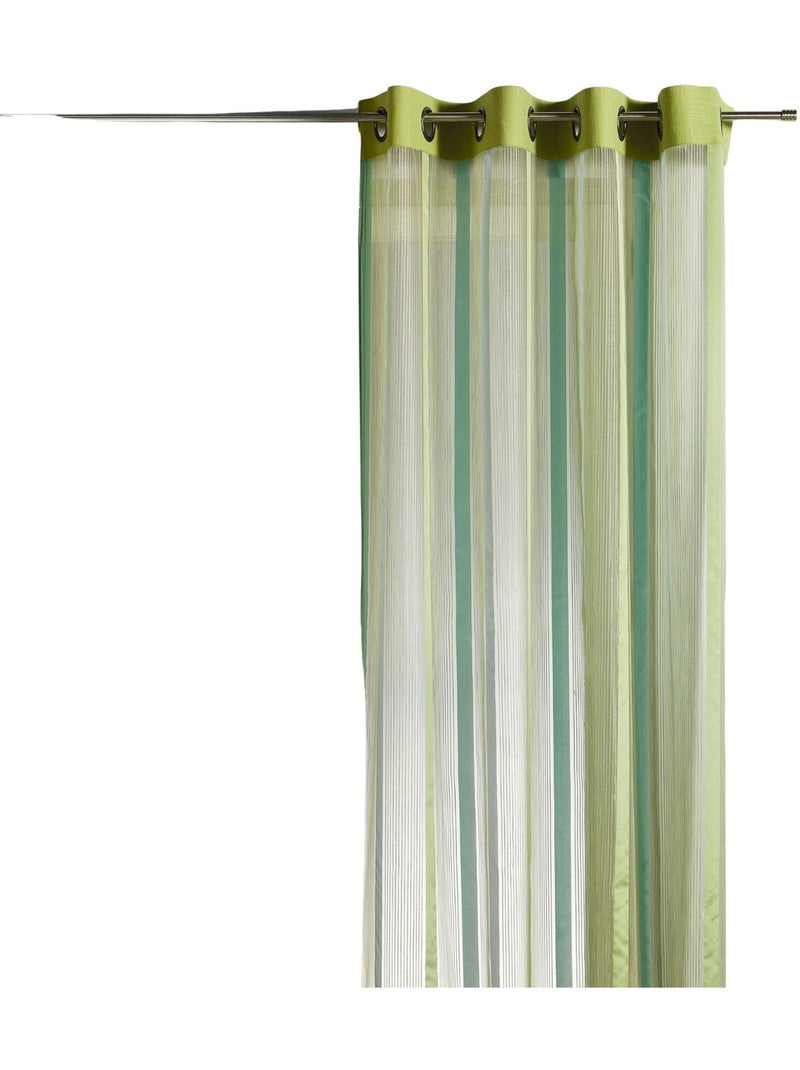 Cortina de organza con rayas verticales y ribete Verde claro - Kiabi