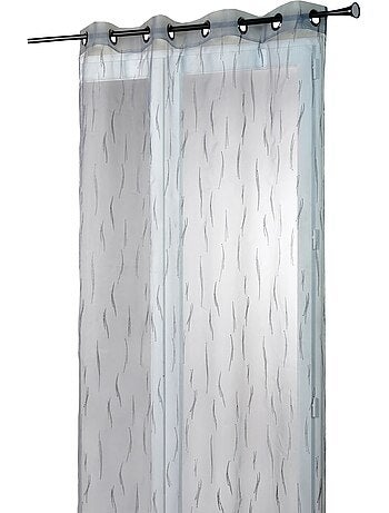 Cortina de organza gris con bordado de ramitas