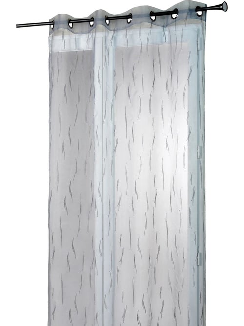 Cortina de organza gris con bordado de ramitas - Kiabi Cortina de organza gris con bordado de ramitas - Kiabi