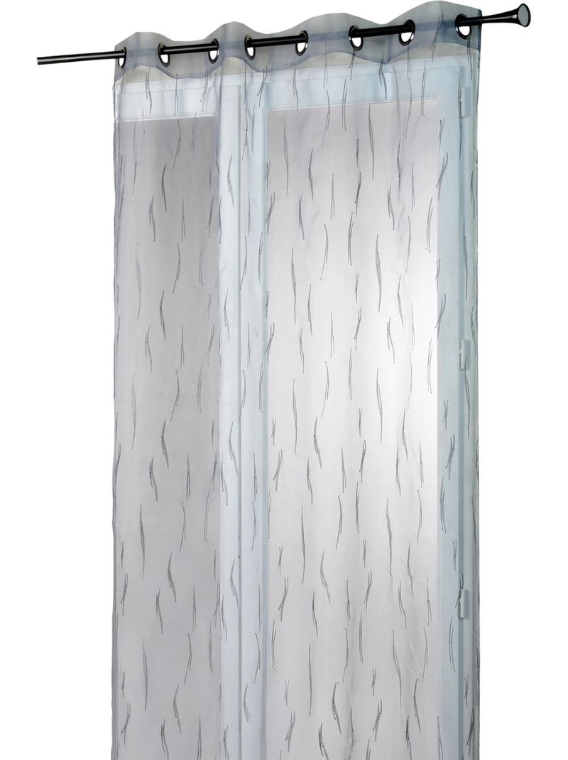 Cortina de organza gris con bordado de ramitas Gris claro - Kiabi