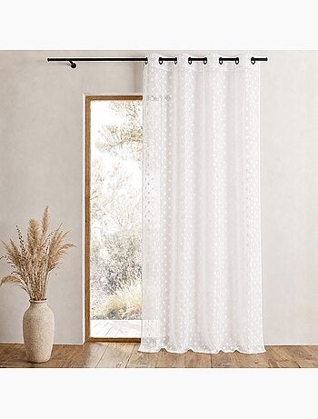 Cortina de organza jacquard bordada con lunares pequeños