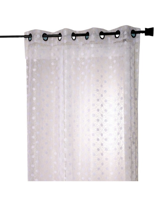 Cortina de organza jacquard bordada con lunares pequeños - Kiabi