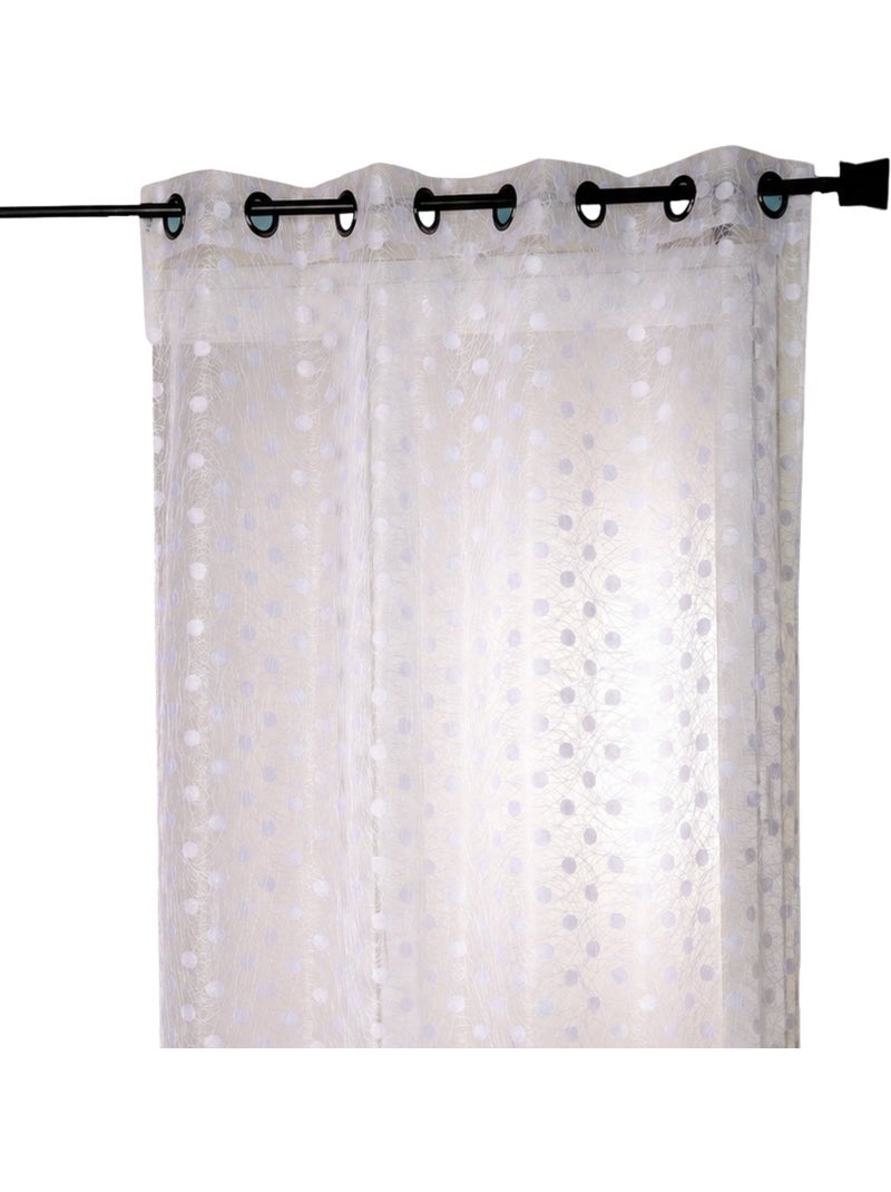 Cortina de organza jacquard bordada con lunares pequeños Blanco - Kiabi