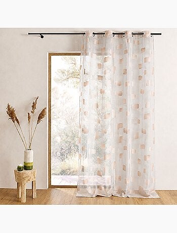 Cortina de organza jacquard con motivo de ladrillos