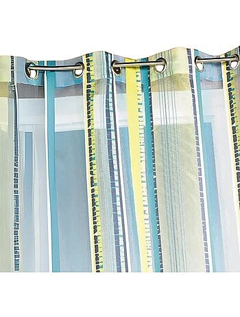 Cortina de organza jacquard con rayas verticales