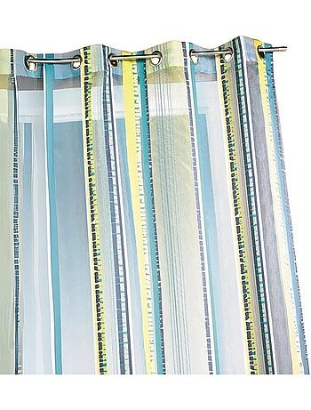 Cortina de organza jacquard con rayas verticales