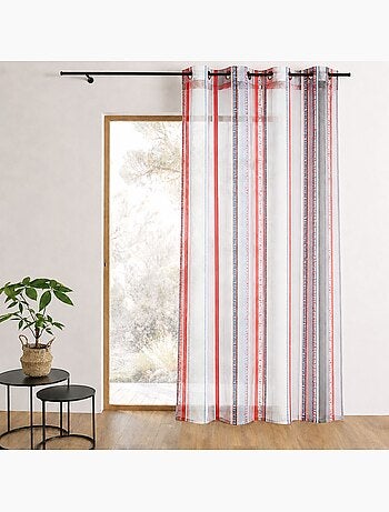 Cortina de organza jacquard con rayas verticales