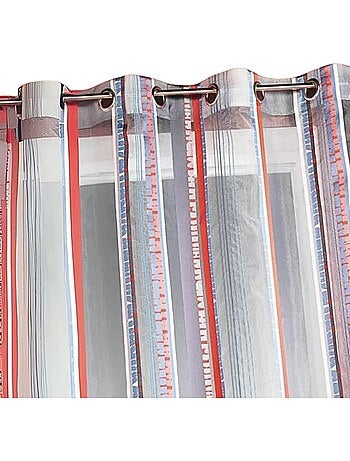 Cortina de organza jacquard con rayas verticales