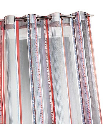 Cortina de organza jacquard con rayas verticales