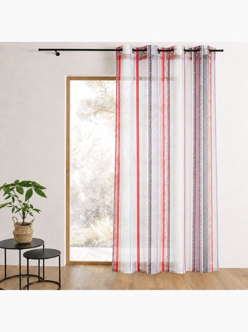 Cortina de organza jacquard con rayas verticales - Kiabi