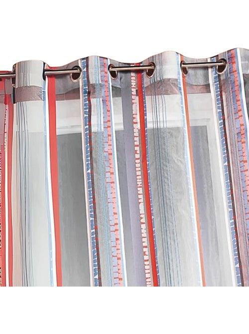 Cortina de organza jacquard con rayas verticales - Kiabi