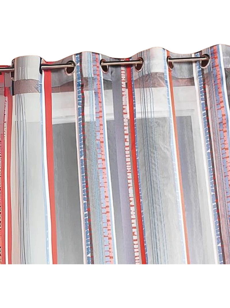 Cortina de organza jacquard con rayas verticales Gris claro - Kiabi