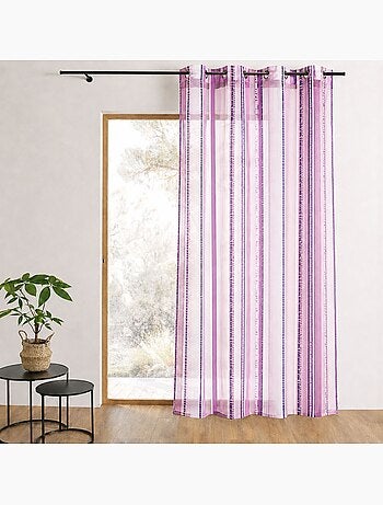 Cortina de organza jacquard con rayas verticales
