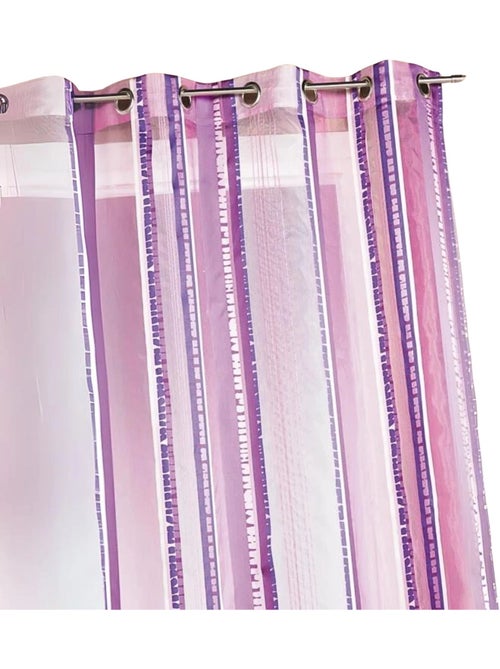 Cortina de organza jacquard con rayas verticales - Kiabi Cortina de organza jacquard con rayas verticales - Kiabi