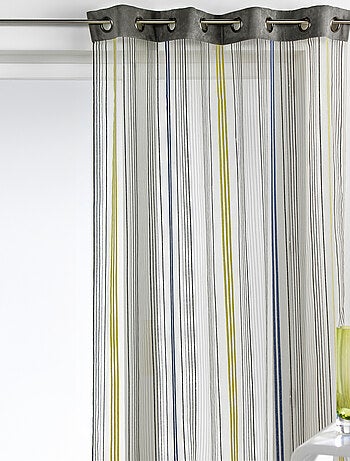 Cortina de Organza Rayada con Paramento Ante