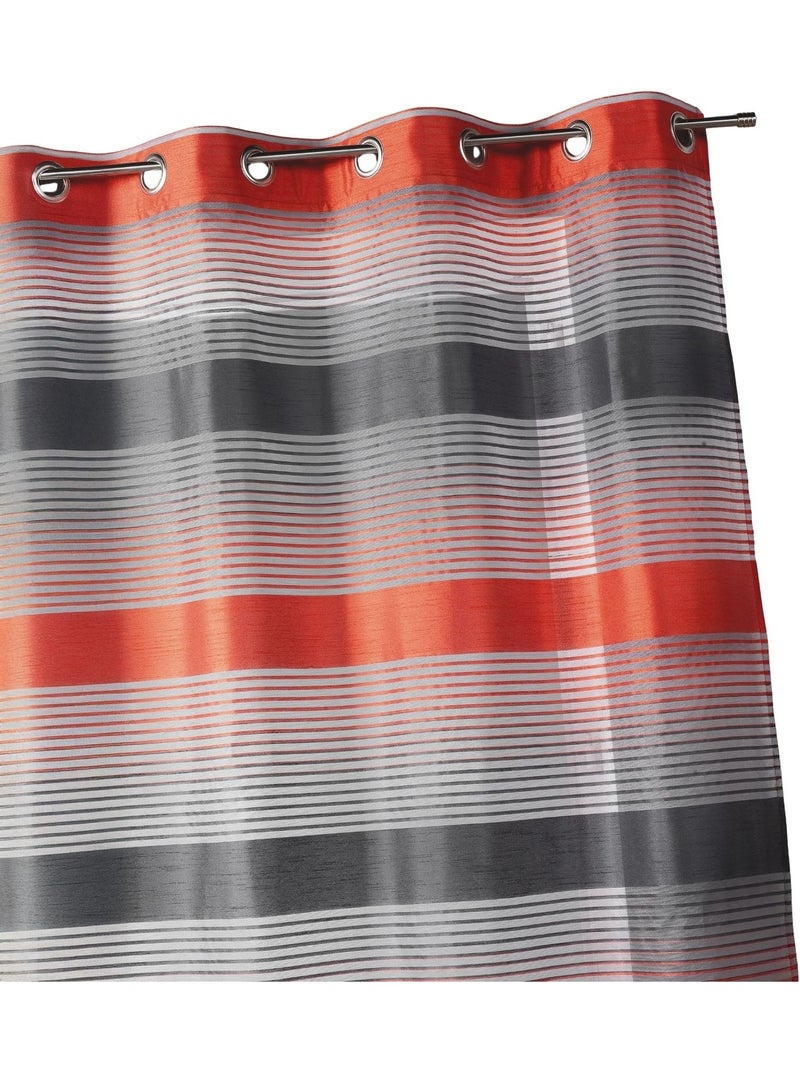 Cortina de organza tejida con rayas horizontales Naranja - Kiabi