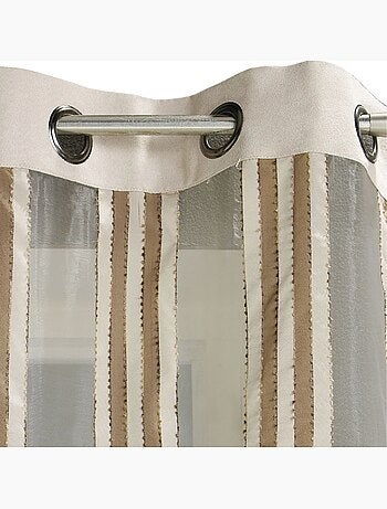 Cortina de organza transparente con rayas verticales