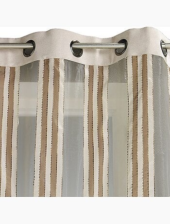 Cortina de organza transparente con rayas verticales