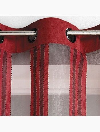 Cortina de organza transparente con rayas verticales