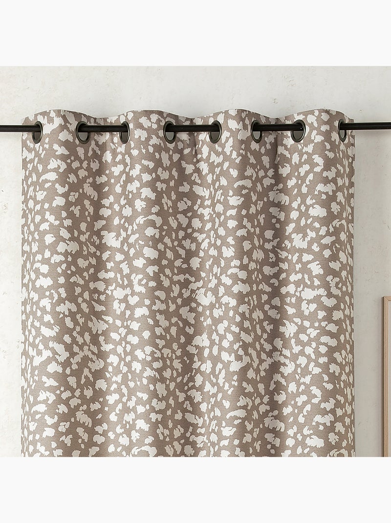 Cortina de oscurecimiento térmica y acústica con revestimiento de vellón jacquard Beige claro - Kiabi