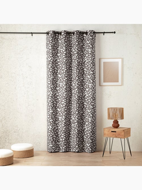 Cortina de oscurecimiento térmica y acústica con revestimiento de vellón jacquard - Kiabi