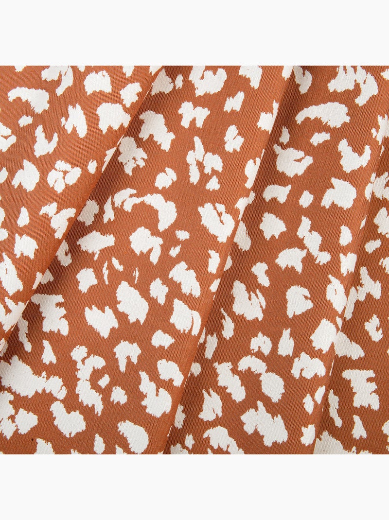 Cortina de oscurecimiento térmica y acústica con revestimiento de vellón jacquard Terracota - Kiabi