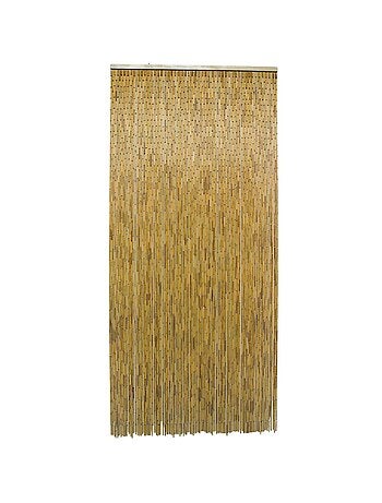 Cortina de palos de bambú barnizados