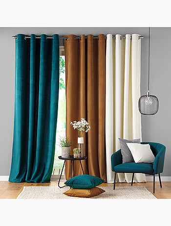 Cortina de pana lisa