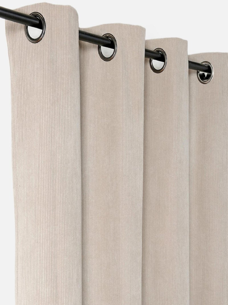 Cortina de pana oscurecedora y aislante Beige - Kiabi