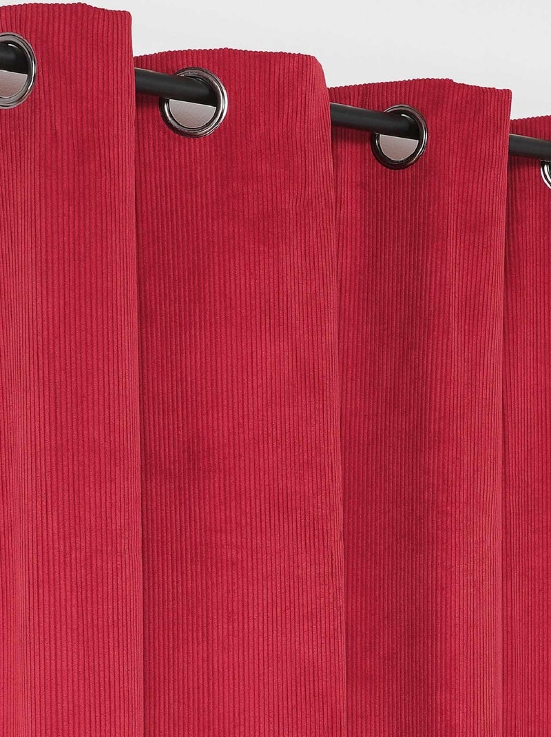 Cortina de pana oscurecedora y aislante Rojo - Kiabi